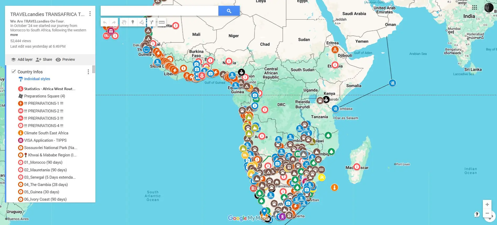 TRAVELcandies TRANSafrica TRAVELmap