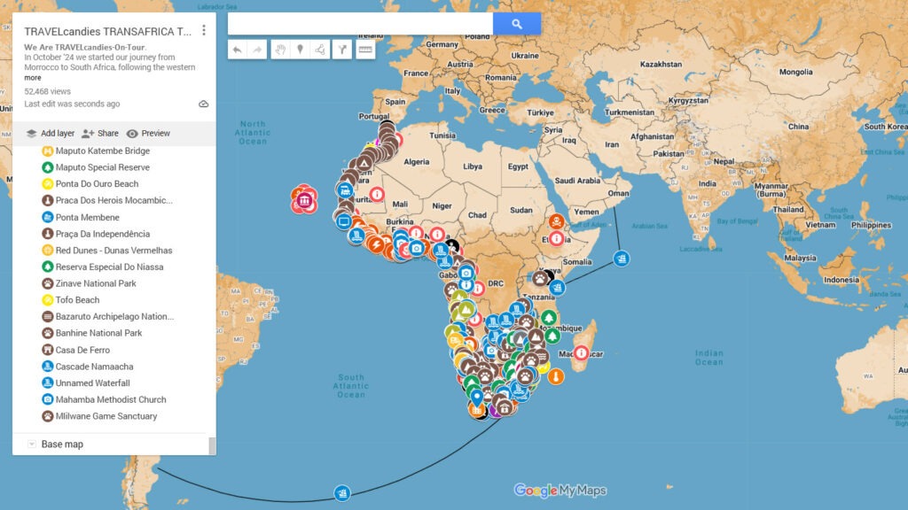 TRANSafrica TRAVELmap By TRAVELcandies-On-Tour